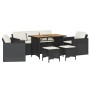 6-teiliges Gartensofa-Set und schwarze synthetische Rattankissen von vidaXL, Gartensets - Ref: Foro24-3213556, Preis: 513,60 ...