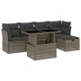 Set de muebles de jardín 6 pzas y cojines ratán sintético gris de vidaXL, Conjuntos de jardín - Ref: Foro24-3274640, Precio: ...