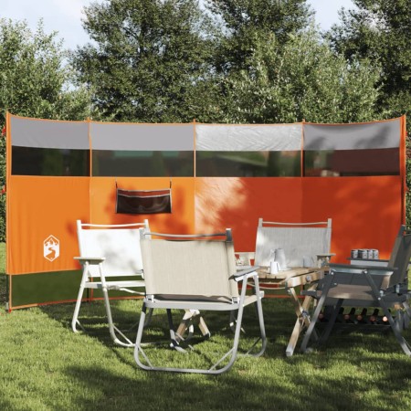 Cortaviento de camping impermeable gris naranja 366x152x152 cm de vidaXL, Paravientos - Ref: Foro24-94742, Precio: 38,99 €, D...