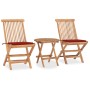 Folding 3-piece teak wood garden dining set with cushions by vidaXL, Garden sets - Ref: Foro24-3063177, Price: 168,11 €, Disc...