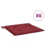 Cojines silla de jardín 6 uds tela Oxford rojo tinto 40x40x3 cm de vidaXL, Cojines para sillas y sofás - Ref: Foro24-314022, ...