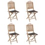 Folding 5-piece outdoor dining set with bamboo cushions by vidaXL, Garden sets - Ref: Foro24-3063968, Price: 264,06 €, Discou...