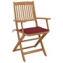 Folding garden chairs 6 units and solid acacia wood cushions by vidaXL, Garden chairs - Ref: Foro24-3065470, Price: 328,08 €,...