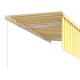 Toldo retráctil manual con persiana amarillo y blanco 3,5x2,5 m de vidaXL, Toldos - Ref: Foro24-3069278, Precio: 427,58 €, De...