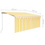 Toldo retráctil manual con persiana amarillo y blanco 3,5x2,5 m de vidaXL, Toldos - Ref: Foro24-3069278, Precio: 427,58 €, De...