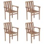 Stackable garden chairs, set of 4, made of solid teak wood with cushions. by vidaXL, Garden chairs - Ref: Foro24-3073388, Pri...