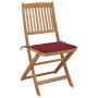 Folding garden chairs 8 units and solid acacia wood cushions by vidaXL, Garden chairs - Ref: Foro24-3075030, Price: 411,33 €,...