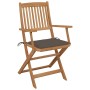 Folding garden chairs 8 units and solid acacia wood cushions by vidaXL, Garden chairs - Ref: Foro24-3075093, Price: 432,68 €,...