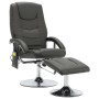 Sillón de masaje reclinable con reposapiés cuero sintético gris de vidaXL, Sillones de masaje eléctricos - Ref: Foro24-248660...