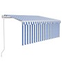 Toldo retráctil automático con persiana azul y blanco 3,5x2,5 m de vidaXL, Toldos - Ref: Foro24-3069286, Precio: 378,97 €, De...