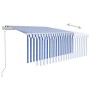 Toldo retráctil automático con persiana azul y blanco 3,5x2,5 m de vidaXL, Toldos - Ref: Foro24-3069286, Precio: 378,97 €, De...