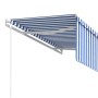 Automatic retractable awning with blue and white shade 3.5x2.5 m by vidaXL, Awnings - Ref: Foro24-3069286, Price: 378,97 €, D...