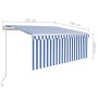 Automatic retractable awning with blue and white shade 3.5x2.5 m by vidaXL, Awnings - Ref: Foro24-3069286, Price: 378,97 €, D...