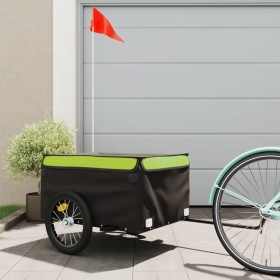 Black and green iron bicycle trailer 45 kg by vidaXL, Bicycle trailers - Ref: Foro24-94088, Price: 100,32 €, Discount: %