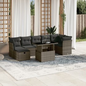 Gartensofa- und Kissenset 8-teilig aus grauem synthetischem Rattan von vidaXL, Gartensets - Ref: Foro24-3274670, Preis: 548,2...