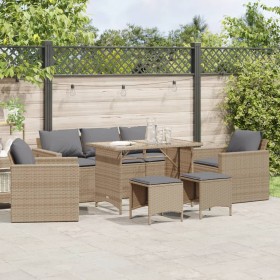 Garden sofa set with cushions 6 pieces beige synthetic rattan by vidaXL, Garden sets - Ref: Foro24-3213553, Price: 521,44 €, ...