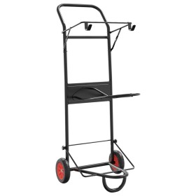 Carrito de silla de montar plegable acero negro de vidaXL, Accesorios para riendas de caballos - Ref: Foro24-172503, Precio: ...