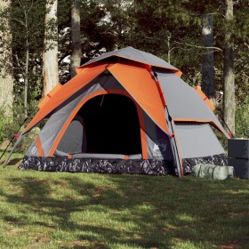 Igloo tent 5 people quick opening grey/orange by vidaXL, tents - Ref: Foro24-4004187, Price: 120,95 €, Discount: %