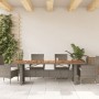 Mesa de jardín superficie madera acacia ratán gris 240x90x75 cm de vidaXL, Mesas de jardín - Ref: Foro24-365596, Precio: 285,...