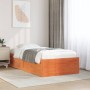 Wax brown solid pine wood bed frame 75x190 cm by vidaXL, Beds and slatted bases - Ref: Foro24-846848, Price: 137,61 €, Discou...