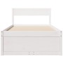 Bed frame with drawers solid white pine wood 75x190 cm by vidaXL, Beds and slatted bases - Ref: Foro24-846808, Price: 168,83 ...