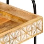 Carro de cocina de 3 niveles madera maciza de mango 46x30x76 cm de vidaXL, Carros de cocina y comedor - Ref: Foro24-289093, P...