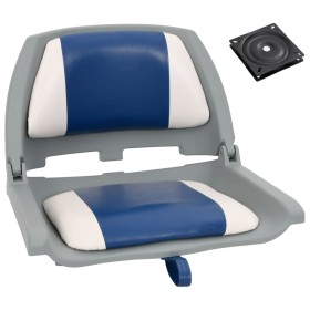 Set asientos plegables para barco 2 uds con cojín blanco y azul de vidaXL, Veleros - Ref: Foro24-272238, Precio: 85,69 €, Des...