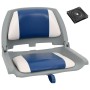 Folding boat seats set 2 pcs with white and blue cushion by vidaXL, Sailboats - Ref: Foro24-272238, Price: 85,69 €, Discount: %