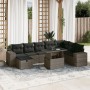 9-piece garden furniture set and gray synthetic rattan cushions by vidaXL, Garden sets - Ref: Foro24-3275350, Price: 679,29 €...