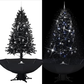 Weihnachtsbaum mit Schnee und Schirmständer aus schwarzem PVC 190 cm von vidaXL, Weihnachtsbäume - Ref: Foro24-289934, Preis:...