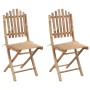 Folding garden chairs 2 units bamboo with cushions by vidaXL, Garden chairs - Ref: Foro24-3063990, Price: 108,21 €, Discount: %