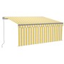 Toldo retráctil manual con persiana amarillo y blanco 3,5x2,5 m de vidaXL, Toldos - Ref: Foro24-3069403, Precio: 453,41 €, De...