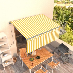 Automatic retractable awning with yellow blind 3.5x2.5 m by vidaXL, Awnings - Ref: Foro24-3069408, Price: 416,47 €, Discount: %