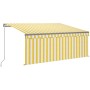 Manual retractable awning with yellow and white blinds 3.5x2.5 m by vidaXL, Awnings - Ref: Foro24-3069398, Price: 293,04 €, D...