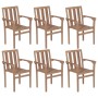 Stackable garden chairs 6 pcs solid teak wood with cushions by vidaXL, Garden chairs - Ref: Foro24-3073415, Price: 693,85 €, ...