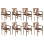 Stackable garden chairs 8 pcs solid teak wood with cushions by vidaXL, Garden chairs - Ref: Foro24-3073441, Price: 942,76 €, ...