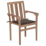 Stackable garden chairs 8 pcs solid teak wood with cushions by vidaXL, Garden chairs - Ref: Foro24-3073441, Price: 942,76 €, ...