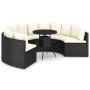 7-teiliges Gartensofa-Set und schwarze synthetische Rattankissen von vidaXL, Gartensets - Ref: Foro24-3064889, Preis: 575,52 ...