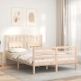 Estructura de cama de matrimonio con cabecero madera maciza de vidaXL, Camas y somieres - Ref: Foro24-3194281, Precio: 124,33...