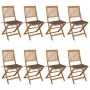 8 pcs folding garden chairs and solid acacia wood cushions by vidaXL, Garden chairs - Ref: Foro24-3075029, Price: 418,83 €, D...