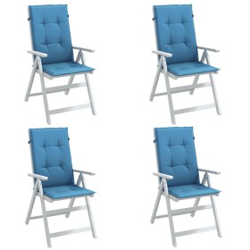 Stuhlkissen mit hoher Rückenlehne 4 Stück Stoff blau meliert 120x50x4 cm von vidaXL, Kissen für Stühle und Sofas - Ref: Foro2...