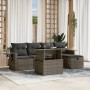 6-piece garden furniture set with gray synthetic rattan cushions by vidaXL, Garden sets - Ref: Foro24-3274970, Price: 450,12 ...