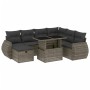 Set aus Gartensofas und Kissen 8-teilig synthetisches Rattangrau von vidaXL, Gartensets - Ref: Foro24-3275160, Preis: 599,47 ...