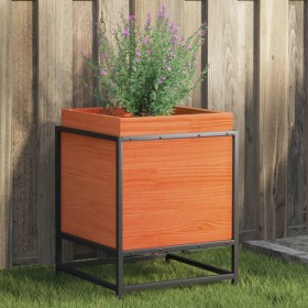 Solid pine wood planter in brown wax 40x40x50 cm by vidaXL, Pots and planters - Ref: Foro24-847020, Price: 52,62 €, Discount: %