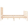 Double bed frame with solid wood headboard by vidaXL, Beds and slatted bases - Ref: Foro24-3194281, Price: 117,99 €, Discount: %