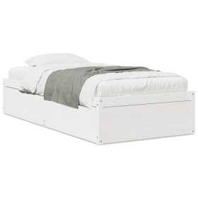 Solid white pine wood bed frame 75x190 cm by vidaXL, Beds and slatted bases - Ref: Foro24-846847, Price: 137,61 €, Discount: %