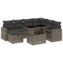 Set aus Gartensofas und Kissen 8-teilig synthetisches Rattangrau von vidaXL, Gartensets - Ref: Foro24-3274840, Preis: 586,26 ...