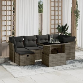 7-piece garden sofa set with gray synthetic rattan cushions by vidaXL, Garden sets - Ref: Foro24-3274660, Price: 484,99 €, Di...