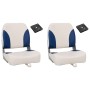 Set asientos plegables para barco 4 uds con cojín blanco y azul de vidaXL, Embarcaciones - Ref: Foro24-272242, Precio: 135,88...