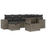 7-piece garden sofa set with gray synthetic rattan cushions by vidaXL, Garden sets - Ref: Foro24-3275300, Price: 526,20 €, Di...